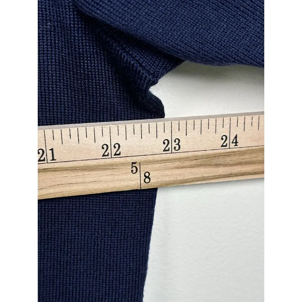 J. CREW 100% Merino Wool V-neck Sweater Blue Size‎ XLARGE